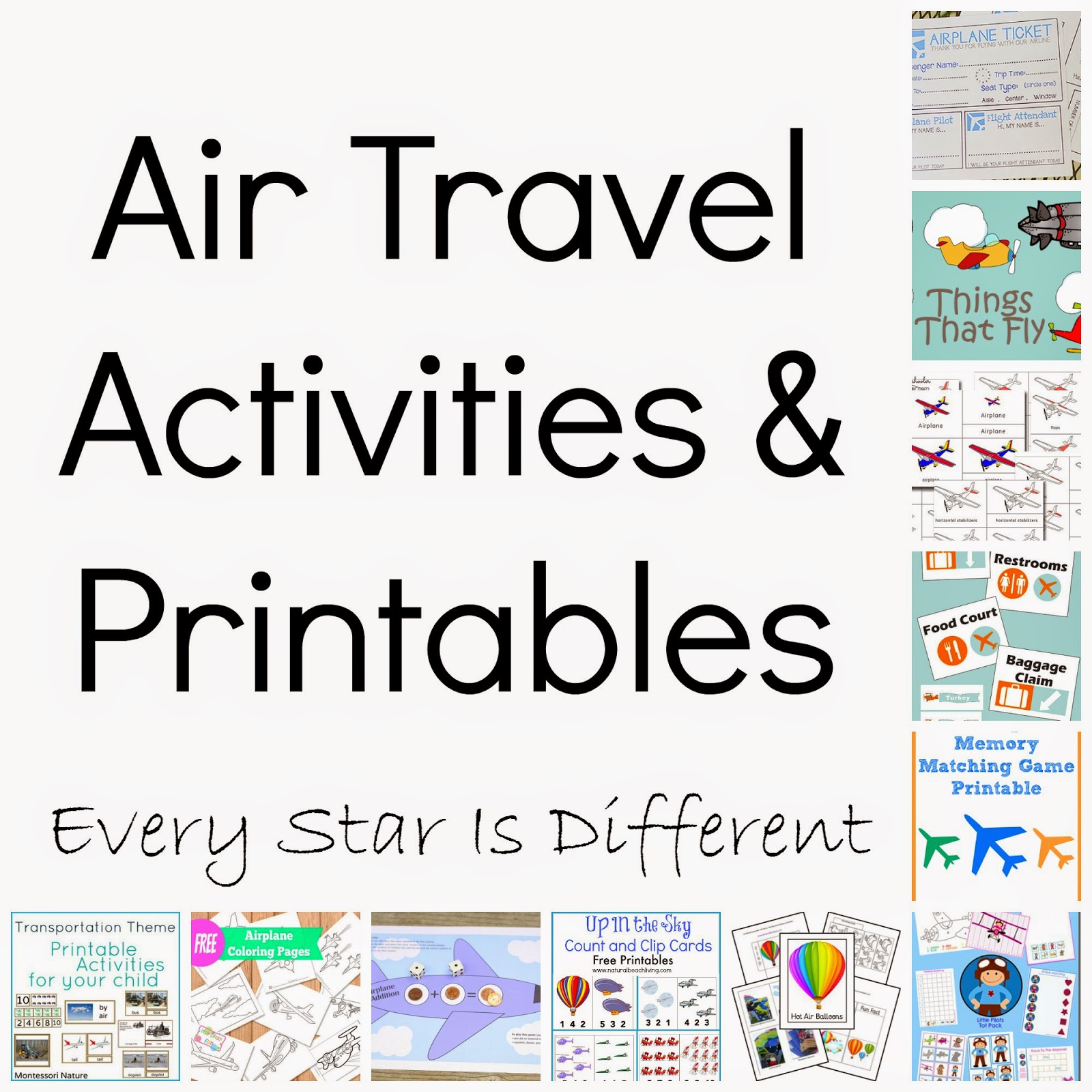 FREE Air Travel Activities & Printables - Every Star Is Different